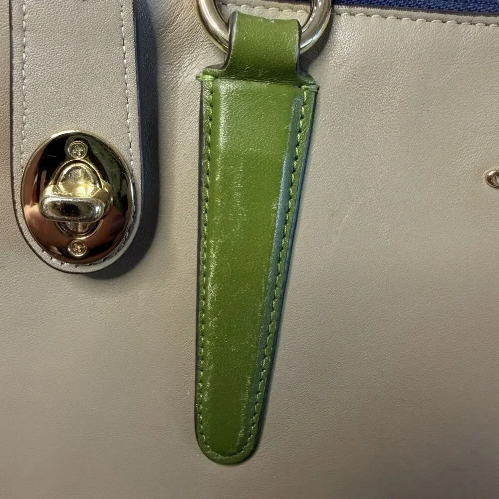 Designer Coach Crosby CarryAll Double Zip Leather Satchel Shoulder Bag #33545